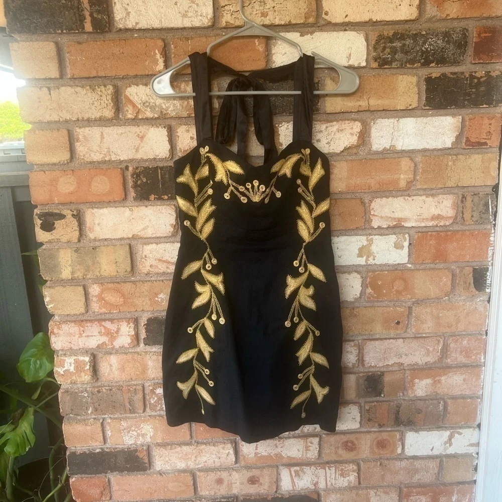 Free People Leaf Motiff Mini Dress